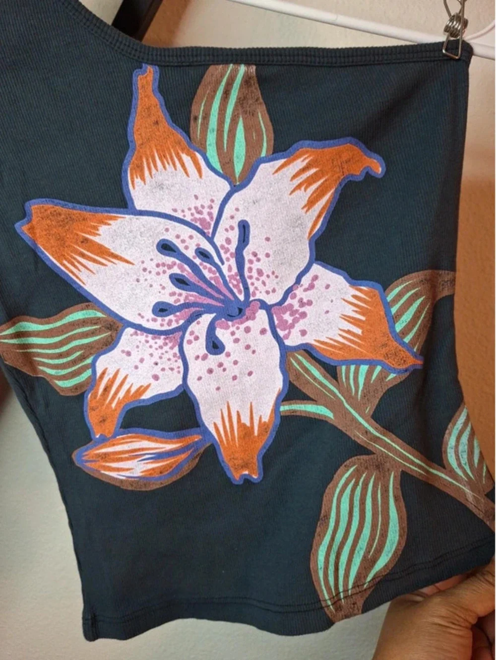 Daydreamer x Free People Vintage Black Lily One Shoulder Long Sleeve size L